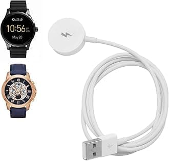 Charger Fossil 1 2 3, 3.3ft 100cm USB Smartwatch Charging Cable, Magnetic Smart Watch Charger for Fossil Q 1 2 Wander Marshal (White)