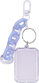 JUMISEE Clear Acrylic Kpop Photocard Holder Love Heart Kawaii Credit ID Card Photo Display Holder Bag Pendant Keychain