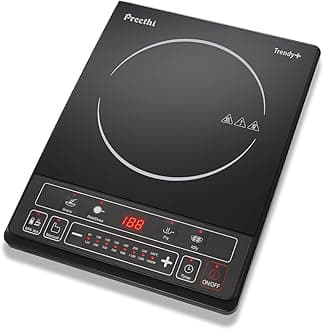 Preethi Trendy Plus 116 Induction Cooktop, 1600-Watt Electric Stove, Soft Touch Button (Black)