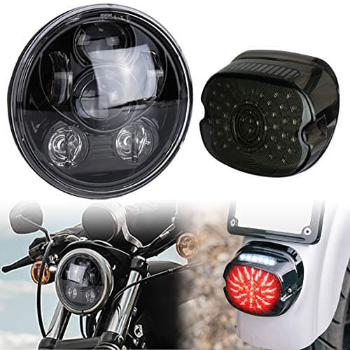 Motorcycle 5-3/4 5.75 LED Headlight with Tail Light Turn Signal for Harley Davidson Dyna Street Bob Night Train Sportster 883 1200