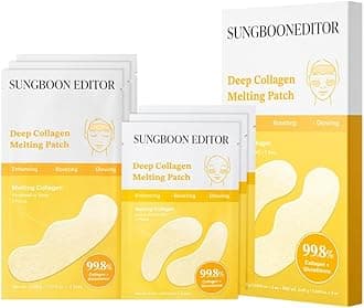 Sungboon Editor Deep Collagen Melting Patch Pack of 6 | Anti-Wrinkle Under Eyes and Neck with Real Collagen and Glutathione | Real Collagen Anti-Aging Films |