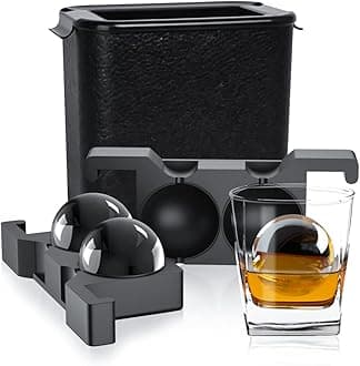 TINANA Clear Ice Ball Maker, 2.5” Clear Ice Cube Tray Make 2 Large Sphere Ice Balls, Crystal Clear Ice Cube Maker for Whiskey, Cocktails & Bourbon, Gifts for Men