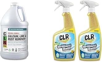 CLR PRO Calcium, Lime & Rust Remover & CLR Brilliant Bath Foaming Bathroom Cleaner Spray - For Use On Toilet, Bath, Shower, Sink, Glass, Stainless Steel - Fresh Scent, 26 Ounce Bottle