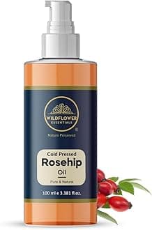 Rosehip Oil for Face Wrinkles,Under Eye Fine Lines, Hydrates Brightens Skin,Natural Lip Balm,Hair Loss For Men and Women Cold Pressed Pure and Natural 100 ml
