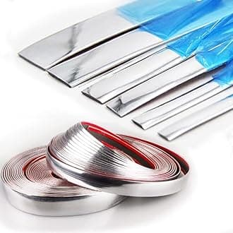 Chrome Silver Car Exterior and Interior Molding Trim Universal Bumper Window Door Body Side and Household Furniture Surfaces Decorative Strip Scratch-Proof (Width: 1/2 inch (12mm), Length: 12Ft)
