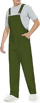 WORK IDEA Men's Bib Overalls Workwear Fashion Lightweight Jumpsuit with Pockets