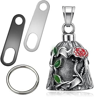 Blessing Motorcycle Bell & Good Luck Keychain Drive Safe Pendant Accessories Lead-Free Pewter Bike Bell Personalized Motorcycle Accessories for Bikers Riders Pets Men Women Guard Riding Safety