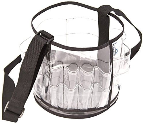 Round Carry Clear Set Bag with External Pockets and Shoulder Strap