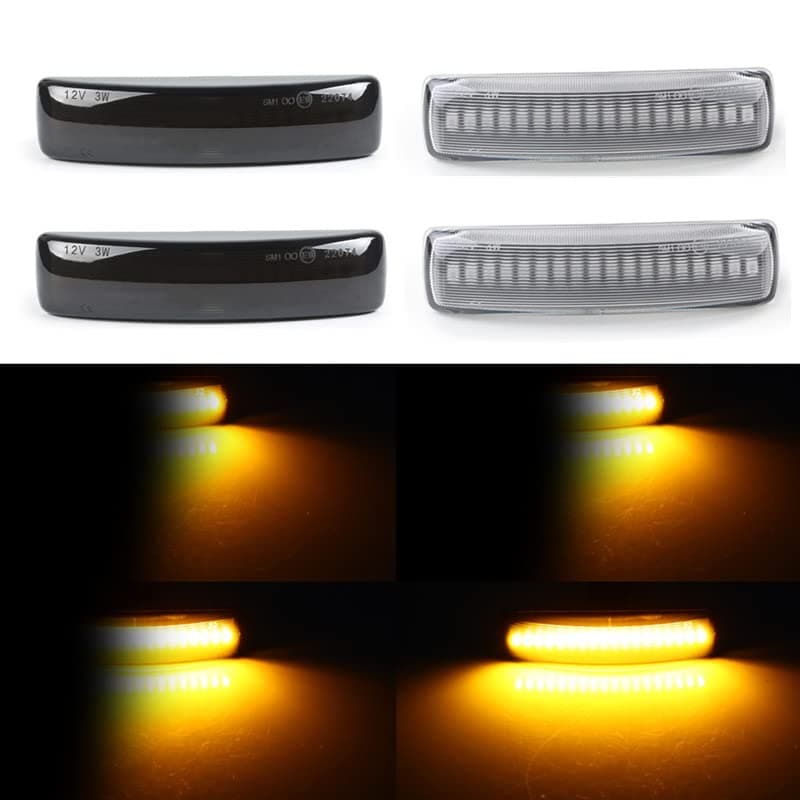GUANGGU Side Indicator, 2 X Dynamic LED Side Marker 18 SMD Amber Turn Signal Light with CAN-bus Error Free Smoke Compatible with Lan-d Rove-r Discovery 3/4 Freeland 2 Sport