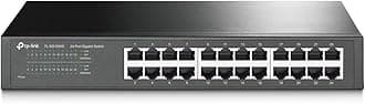 24 Port Gigabit Ethernet Switch Desktop/ Rackmount Plug & Play Shielded Ports Sturdy Metal Fanless Quiet Traffic Optimization Unmanaged (TL-SG1024S)