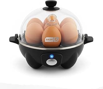 Dash Rapid Egg Cooker - Boiler, Poacher & Steamer - Includes Measuring & Recipe Guide - Dishwasher Safe - BPA Free - Holds 7 Eggs, Black