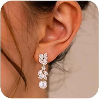 14K Gold Plated Butterfly Dangle Earrings for Women - Dainty, Trendy, Hypoallergenic CZ Drop Earrings - Simple Long Dangling Jewelry