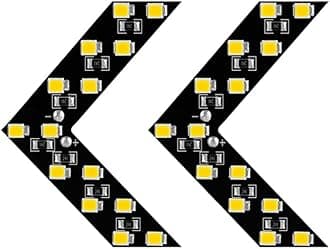 OtpOutopa 2PCS 14-SMD LED Arrow Panel Lights, Auto Parts Concealed LED Marker Clearance Light for Car Rearview Mirror Indicator Turn Signal Sequential Light Bulb Motorcycle Tail Lights (White)