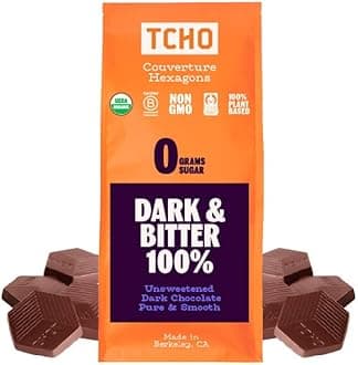 Dark & Bitter 100% Unsweetened Dark Chocolate Baking Couverture (6.6lb Bag) | Organic & Fair Trade Certified | Non GMO, Non-Dairy, Vegan, Soy Free