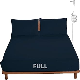 OKOHEY Grounding Fitted Sheets with 15ft Earthing Cord, Full Size, 90% Organic Cotton + 10% Silver Fiber, Soft & Breathable Grounded Sheet for Better Sleep and Enhanced Wellness, Dark Blue