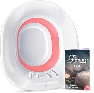 Fivona Sitz Bath Seat for Hemorrhoids Treatment and Postpartum Care Soak - Steam Seat - Perineal Soaking and V Steaming - Expandable Over The Toilet - Universal Fit