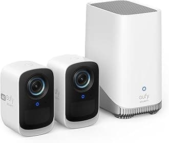 S300 eufyCam 3C 2-Cam Kit Security Camera Outdoor Wireless, 4K Camera, Expandable Local Storage Up To 16TB, Face Recognition AI, Spotlight, Color Night Vision, No Monthly Fee