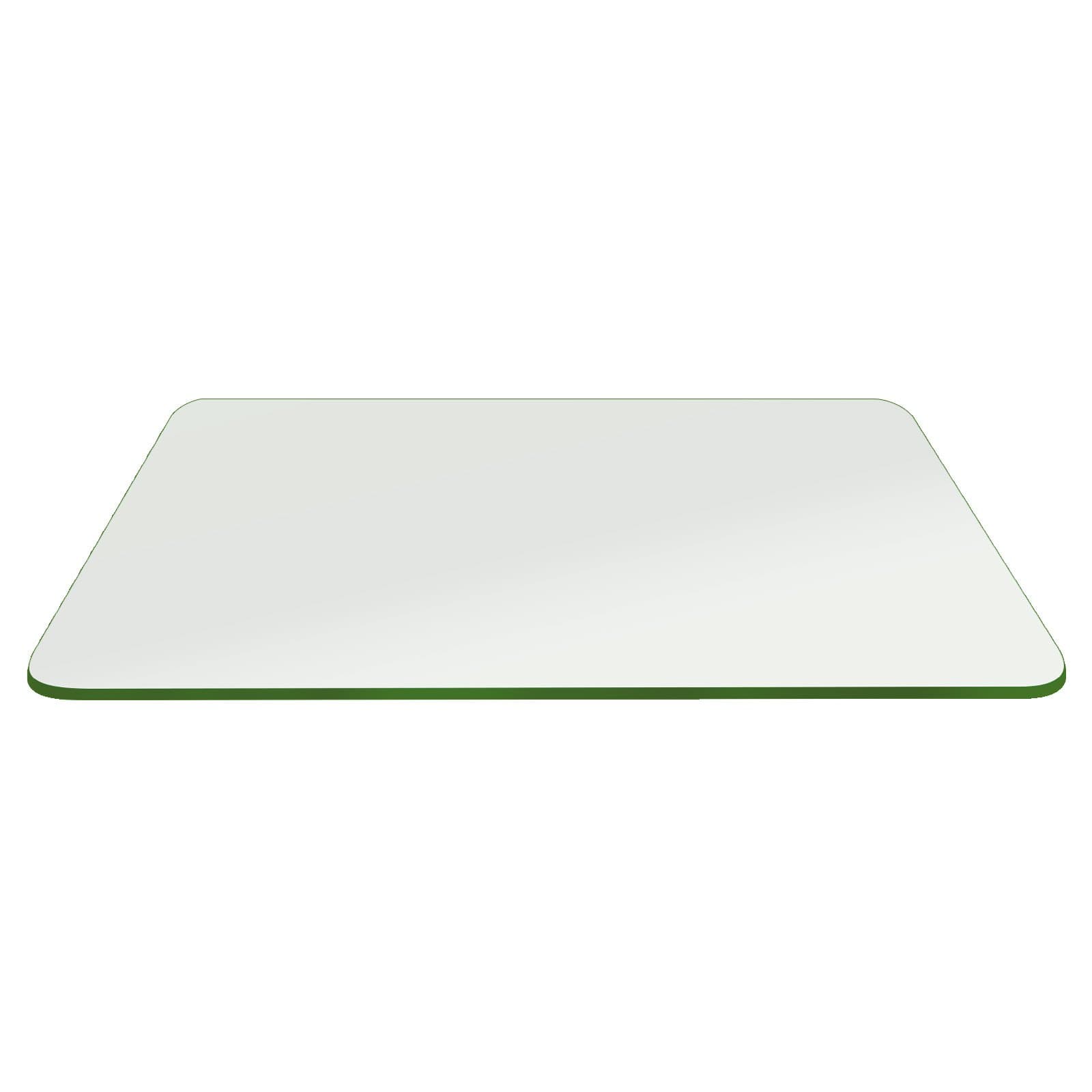 Clear Rectangle Tempered Glass Table Top 16" x 30", 3/8" Thick Pencil Polished Edge โ Scratch Resistant, Easy Clean Replacement for Dining, Coffee, or Office Tables โ Fab Glass and Mirror
