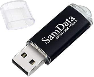 USB Flash Drives 8GB 1 Pack USB 2.0 Thumb Drives Memory Stick with LED Indicator (Black, 8GB-1Pack)