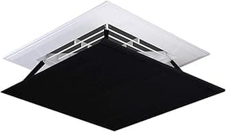 Liveinu Canvas Air Deflector Adjustable Reusable Heat and Air Deflector for Drop Ceiling Vents RV, Home HVAC, AC and Ceiling Registers Air Conditioner Deflector Black 17.5"x17.5" Inch