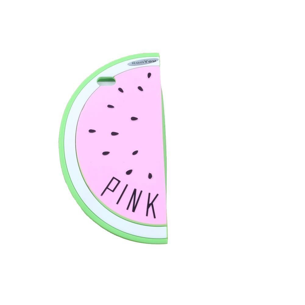 Efreecity 3D Cute Pineapple Sexy Lips Design Pattern Soft Silicone Case Cover For iPhone 5/5S (pink watermelon)