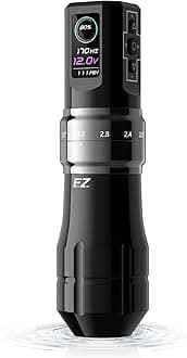 EZ Wireless Tattoo Machine - 6 Strokes 2.0, 2.4, 2.8, 3.3, 3.7, 4.2mm Bluetooth Tattoo Machine Pen with OLED Digital Display 1600mAh Battery Power Tattoo Gun (P3 Pro Gloss Gray)