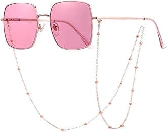 Veda Tinda Vision Sunglasses for Women Trendy Retro 70s 90s Womens Oval and Square Shades UV400 Protection with Glasses Chain