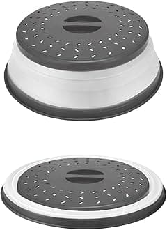 Collapsible Microwave Cover for Food Microwave Splatter Cover Dishwasher Safe,BPA Free,10.5 inch,Gray