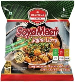 Delmege Soya Meat | Authentic Sri Lankan taste | (Jaffna Curry flavour, Pack of 20)
