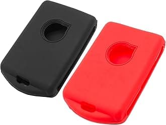 Silicone Key Fob Cover Fit for Volvo XC60 XC90 S90 V90 XC40 S60 V60 Polestar 2 3 Smart Key Fob | Car Accessories | Remote Key Protection Case - Black & Red