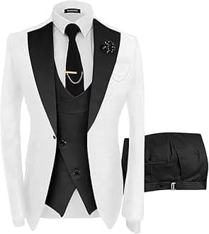 Wangyue Mens Suit 3 Piece Slim Fit Suits for Men Wedding Prom Tuxedo for Men Formal Business Suit
