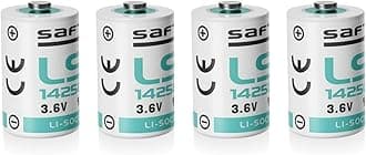 4 Pack LS14250 3.6V 1/2 AA Size Lithium Batteries Use for Dog Collar Watch R9 Leash Security System Device PLC Facility Oil Gauge