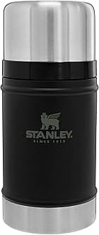 Stanley Classic Legendary Large Food Jar 24 oz | Vacuum Insulated Food Container | Wide Mouth Screw On Lid | Packable for Travel | Stainless Steel with Leakproof Lid | BPA-Free | Matte Black