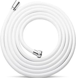 OFFO Ultra-Flex Shower Hose, 198 in Premium RV PVC Handheld Shower Head Hose Flex Hoses Extension with Brass Insert and Nut for Bathing Pet Bathing, Smooth White