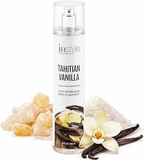 Instyle Fragrances | Body & Hair Mist | Tahitian Vanilla Scent | With Panthenol | CLEAN, Vegan, Paraben Free, Phthalate Free | Premium 8 Fl Oz Spray Bottle