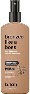 b.tan Sun Tanning Lotion Spray | Bronzed Like a Boss - Brown Outdoor Bronzing Accelerator, Best Tan Intensifier, No SPF, Packed with Coconut Oil, Peptides, & Vitamin E, Austrailian Brand, 8.45 Fl Oz