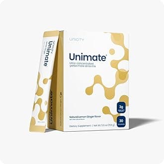 UNIMATE LEMON GINGER STICK PACKS - Great Tasting - Ultra Concentrated Yerba Mate Drink Mix (30 Packets). Dietary Supplement. Healthy Alternative to Coffee and Energy Drinks (30-Day Supply)