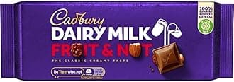 Cadbury Dairy Milk Fruit & Nut Chocolate Bar, The Classic Creamy Taste With Fruit & Nut Pieces, 110 g (Pack of 1)