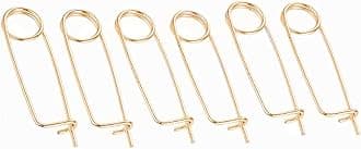 Steel Brooch Shape Cotter Safety Pins Spring Pin， Quick Lock Brooch Locking Fastener for Farm Lawn Garden Hitch (Size:4X103mm,6pcs-Gold)