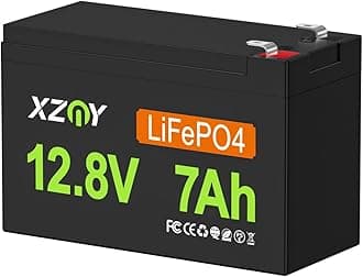 12V 7Ah Lithium Battery, 4000+ Cycles 12V LiFePO4 Battery Built-in 10A BMS, 12 Volt 7Ah Deep Cycle Battery Great for Lighting Supply, Solar System, Ride on Toys, Fish Finders, Ups Backup