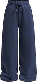 Girl's Straight Wide Leg Sweatpants Casual High Waisted Baggy Joggers Track Pants