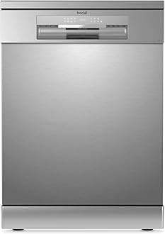Freestanding Dishwasher, Full Size, Standard 60cm Wide with 14 Place Settings, 8 Programs & 5 Functions, LED Display, Silver - DH167