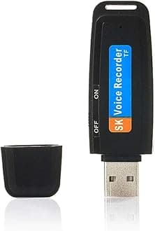 Digital USB Pen Drive SK Voice Recorder Clear Audio Recording Hidden USB Audio Voice Recorder Without Light Support 32GB Card | Asleesha (Black, NO Memory Card)