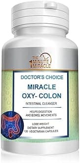 Miracle Oxy-Colon Intestinal Cleanser & Total Body Detox - Constipation Relief for Women & Men, Magnesium Oxide. Relieves Occasional Constipation and Bloating. 120 Capsules
