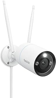 4K Security Camera Outdoor Wi-Fi 6, 8MP Color Night Vision, Human/Vehicle/Animal Detection, IP67 Waterproof, 2.4/5 GHz WiFi, 2-Way Audio, Home Plug in IP Camera 24/7 Recording, RLC-810WA