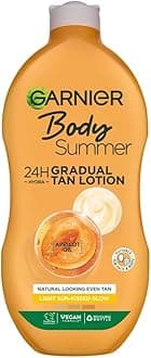 Garnier Summer Body Gradual Tan Moisturiser Light, For A Radiant Sun Kissed Glow, Suitable For Face & Body, 24 Hour Hydration & A Natural Even Tan, Fast Absorption, Vegan Formula, 400ml