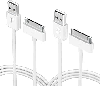 Apple Certified 30 Pin USB Charging Cable, UPoweradd 4.0ft USB Sync Charging Cord iPhone Compatible for 4 4s 3G 3GS iPad 1 2 3 iPod Touch Nano White (2 PCS)