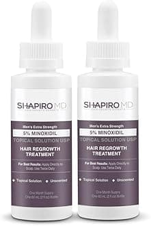 Shapiro MD Hair Growth Experts Minoxidil 5% Topical Solution for Mens Hair Growth, Serum Promotes Hair Regrowth by Reactivating Hair Follicles, 2 Month