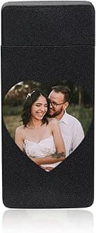 Fortheday Personalized Electric Lighter for Men Customized Engraved Lighter with USB Rechargeable Lighters for Father's Day Christmas Valentine's Gifts (Photo, Blue-Type2) (Black-Photo)