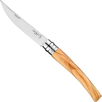 Effile Slimline Series Folding Fillet Knife – Slim Blade Folding Knife, Virobloc Locking Collar, Sustainably Harvested Wood Handles, Updated Blade Profile (Olivewood/No.10)